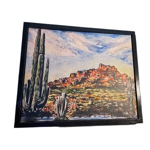 Southwest Western Landscape Print on Canvas of original oil painting signed EA